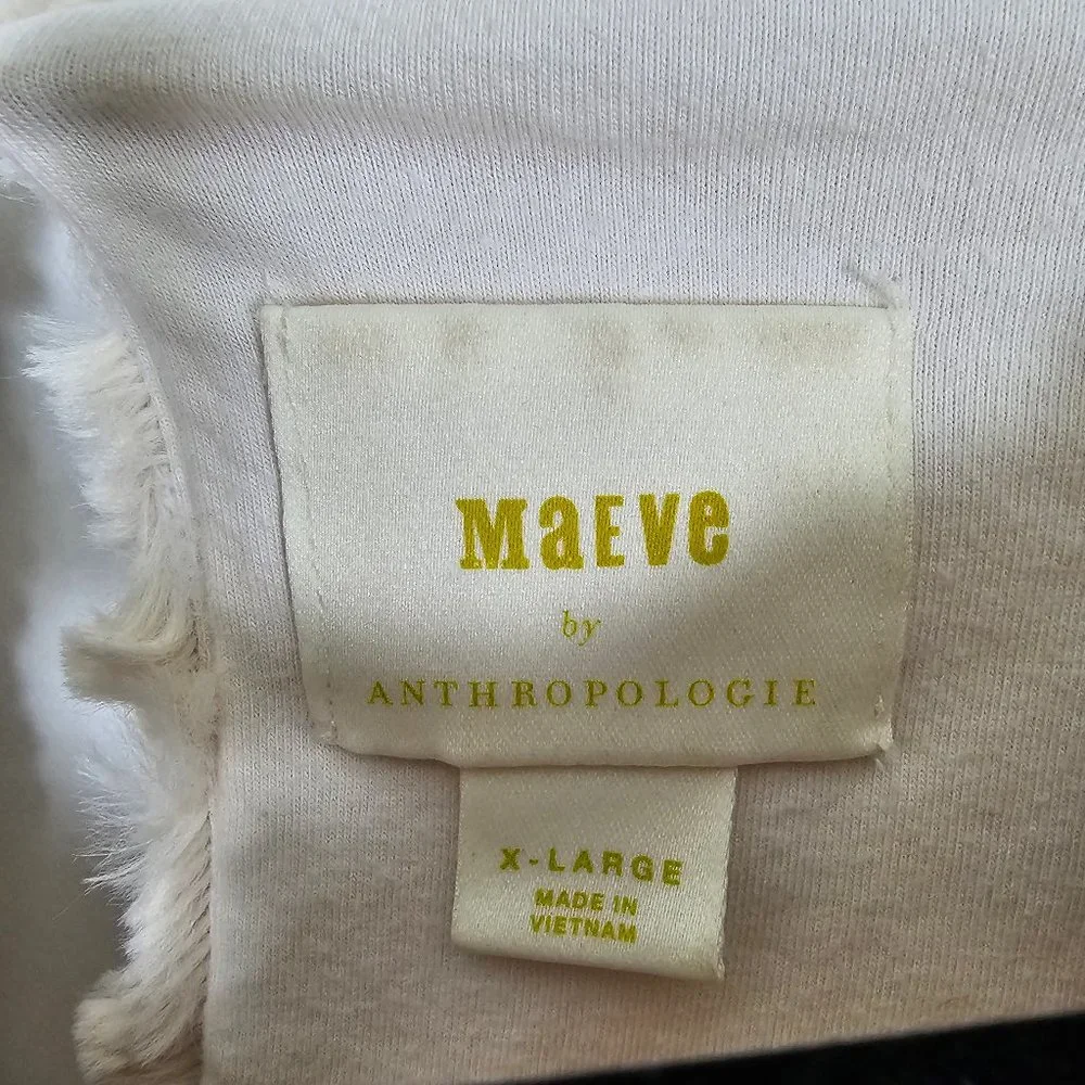 Maeve By Anthropologie Faux Fur Soft Lined Womens XL Short Sleeve Pullover Top - Picture 5 of 10